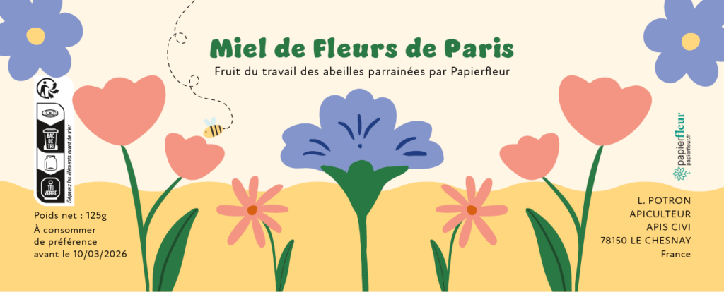 Papier Fleur - étiquette miel