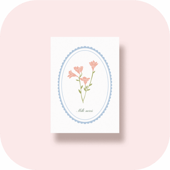 Carte fleurie Magnolia Coconut and Roses Sonita Dhuez
