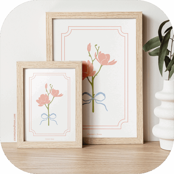 Affiche fleurie Amandier Coconut and Roses Sonita Dhuez