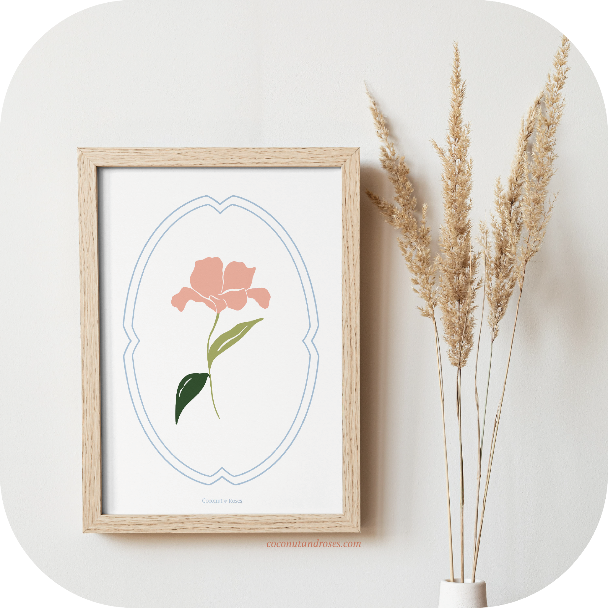 Affiche fleurie Lys Coconut and Roses Sonita Dhuez