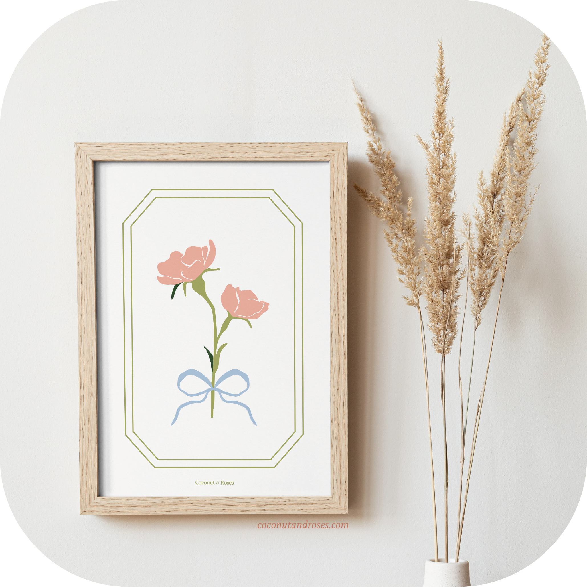Affiche fleurie Pivoine Coconut and Roses Sonita Dhuez