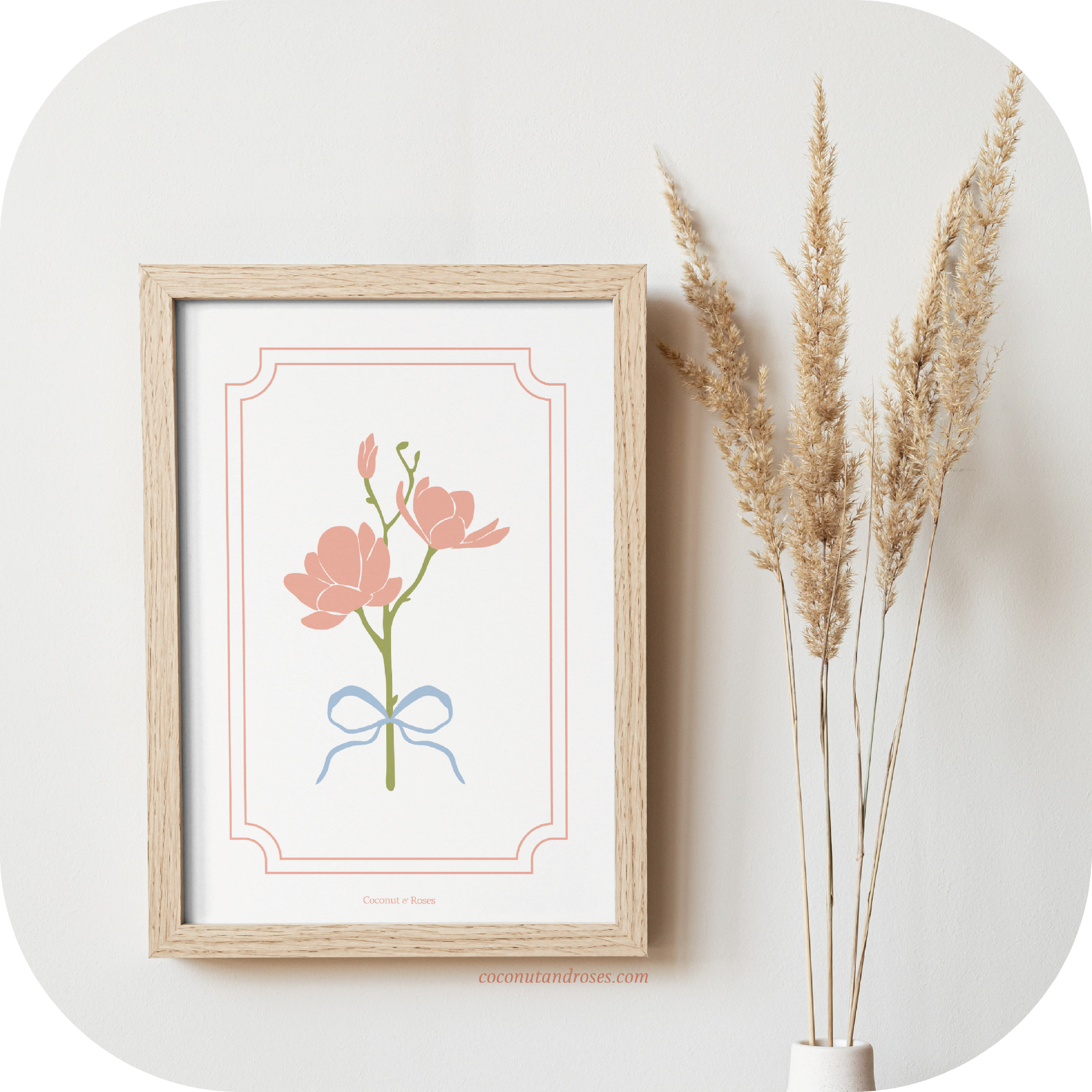 Affiche fleurie Amandier Coconut and Roses Sonita Dhuez